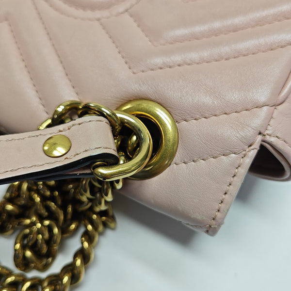 GG Marmont Small Quilted Calfskin Pink