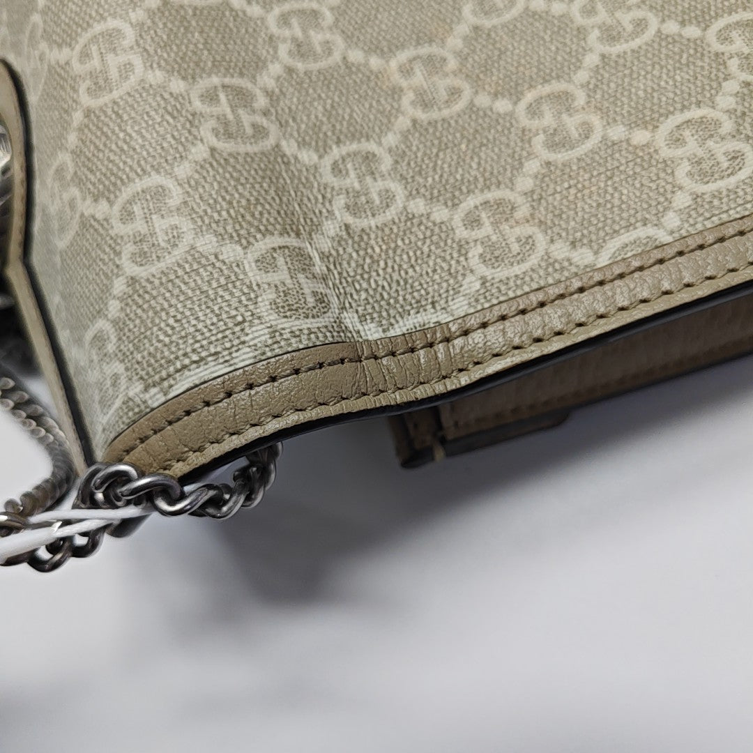 Dionysus Super Mini Monogram Coated Canvas Beige