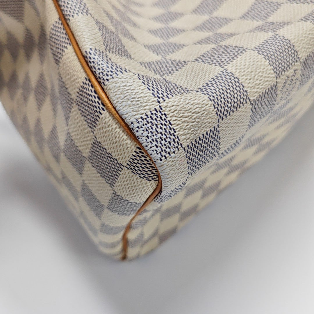 SPEEDY 30 Damier Azur Coated Canvas White