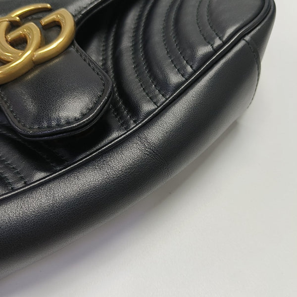 GG Marmont Small Quilted Calfskin Black