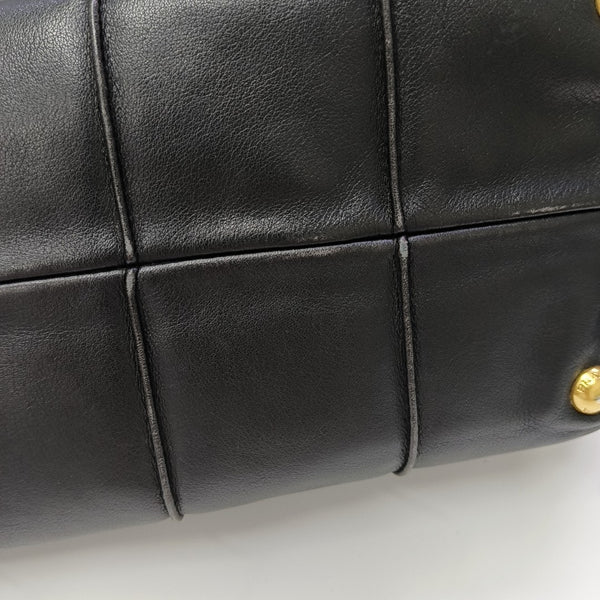Quilted Calfskin Shoulder Bag Black