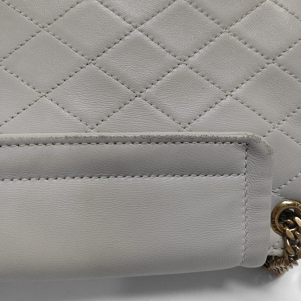 Quilted Lambskin Shoulder Bag White