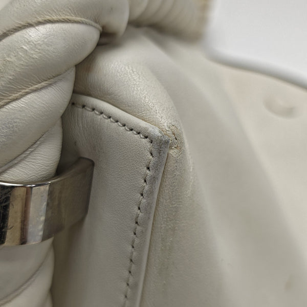 Calfskin Top Handle Bag White