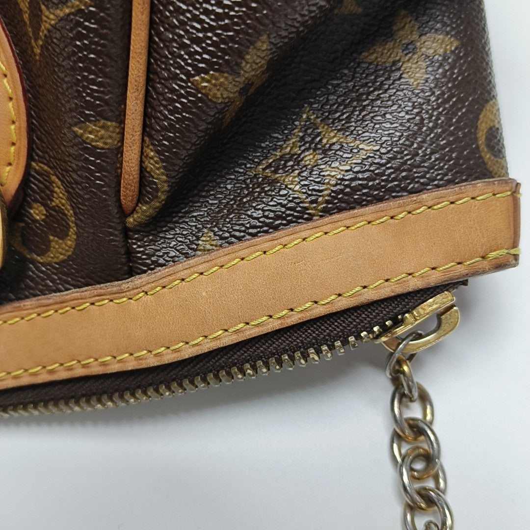 Monogram Coated Canvas Top Handle Bag Brown