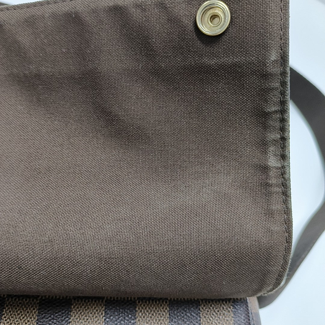 NAVIGLIO MM Damier Ebene Coated Canvas Brown