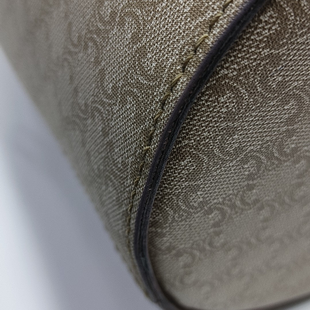 Coated Canvas Clutch Beige