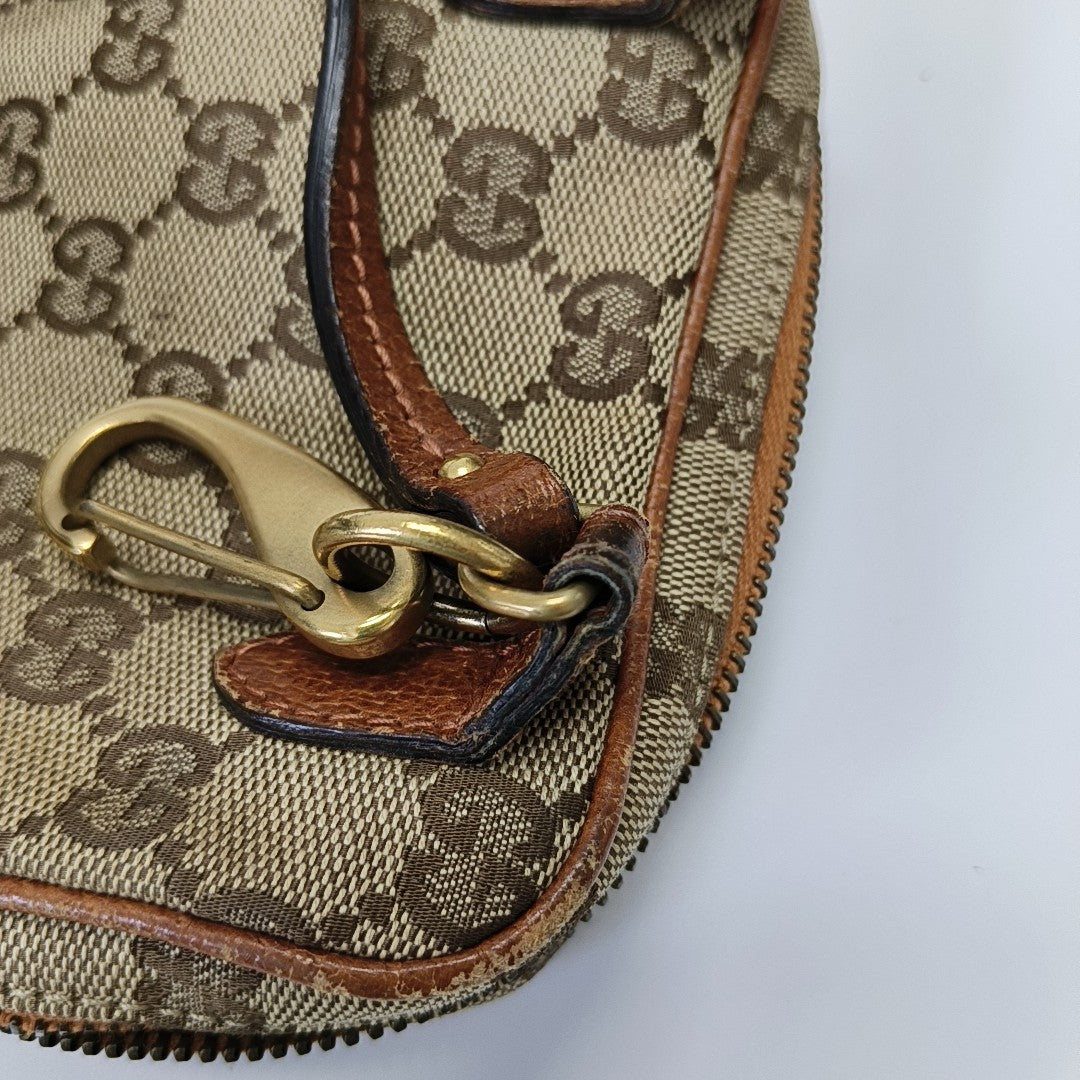 Monogram Canvas Shoulder Bag Beige