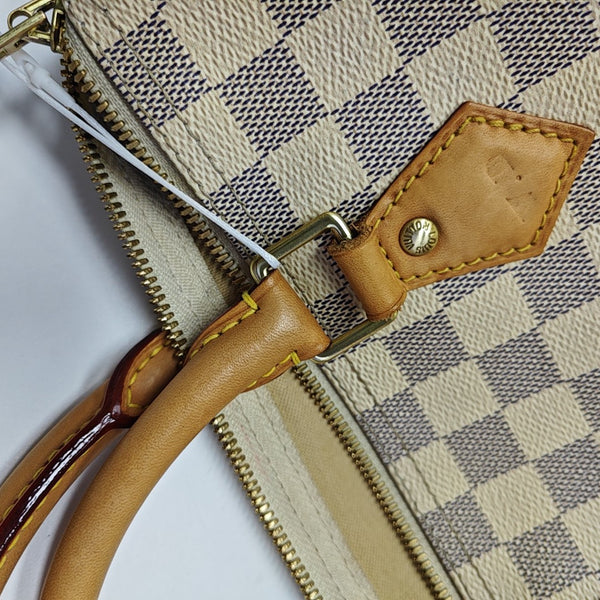 SPEEDY 30 Damier Azur Coated Canvas White