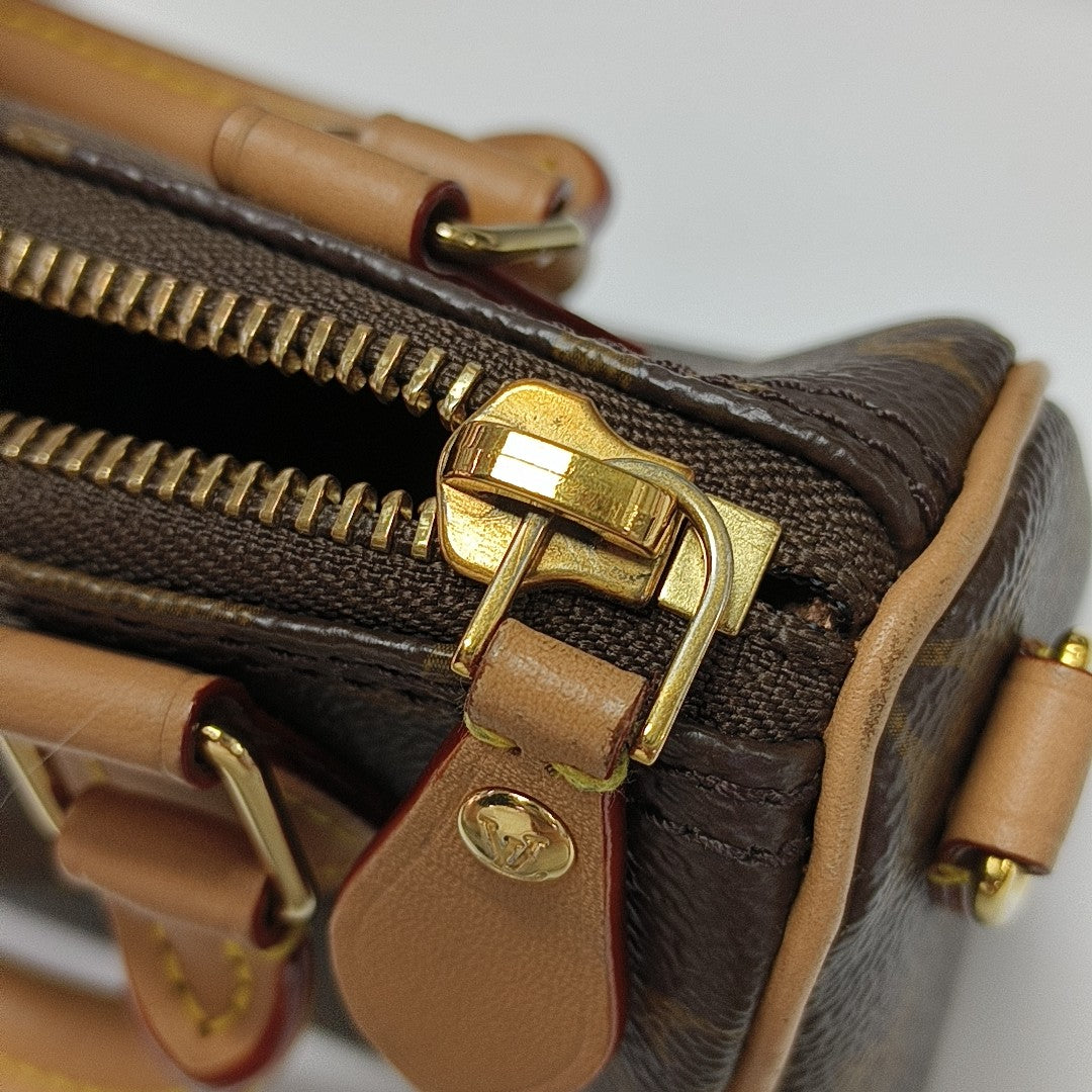 SPEEDY Nano Monogram Coated Canvas Brown