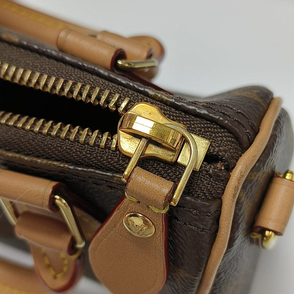 SPEEDY Nano Monogram Coated Canvas Brown