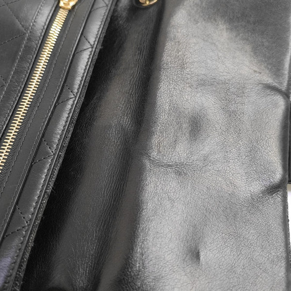 Quilted Canvas Shoulder Bag Black
