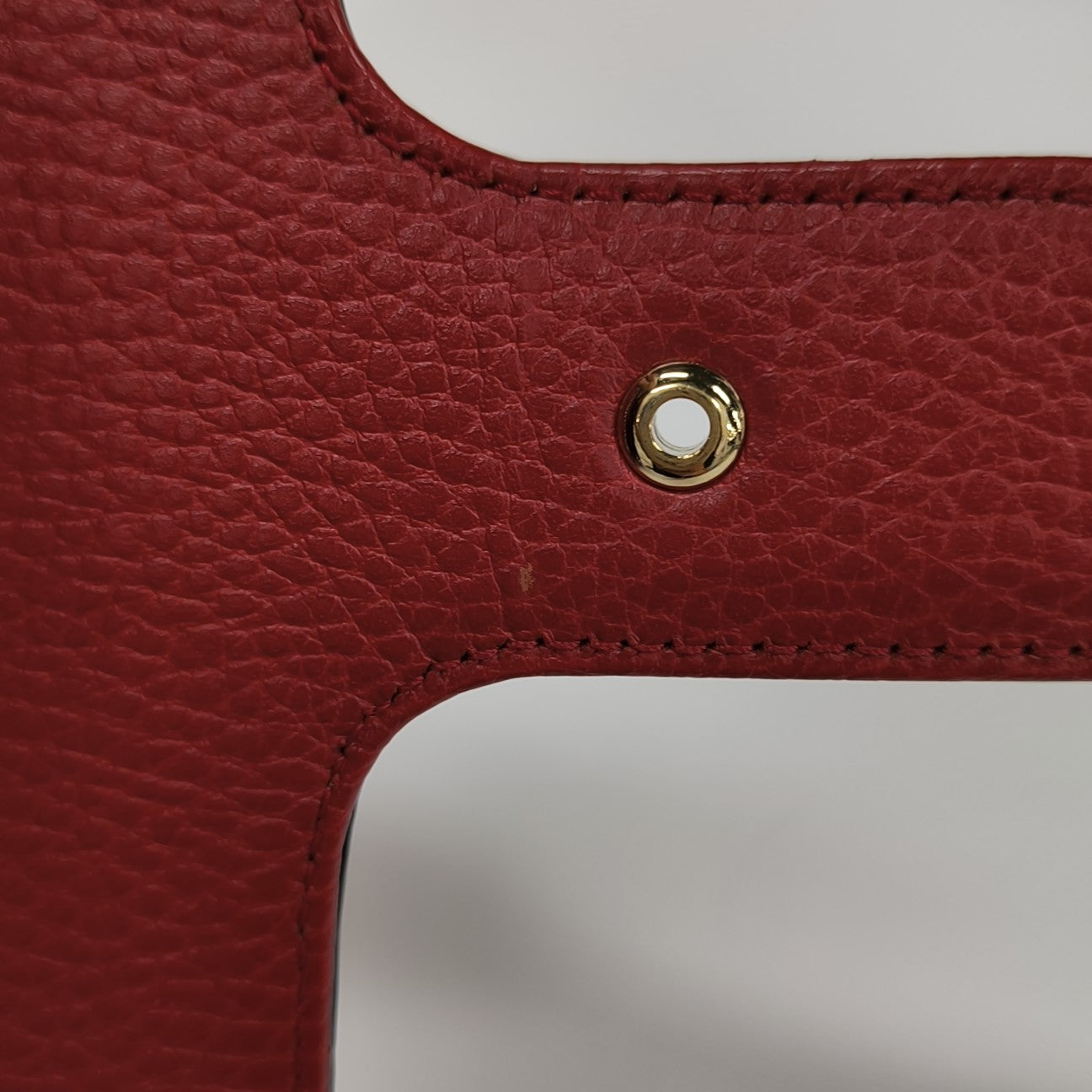 Interlocking G Small Calfskin Red