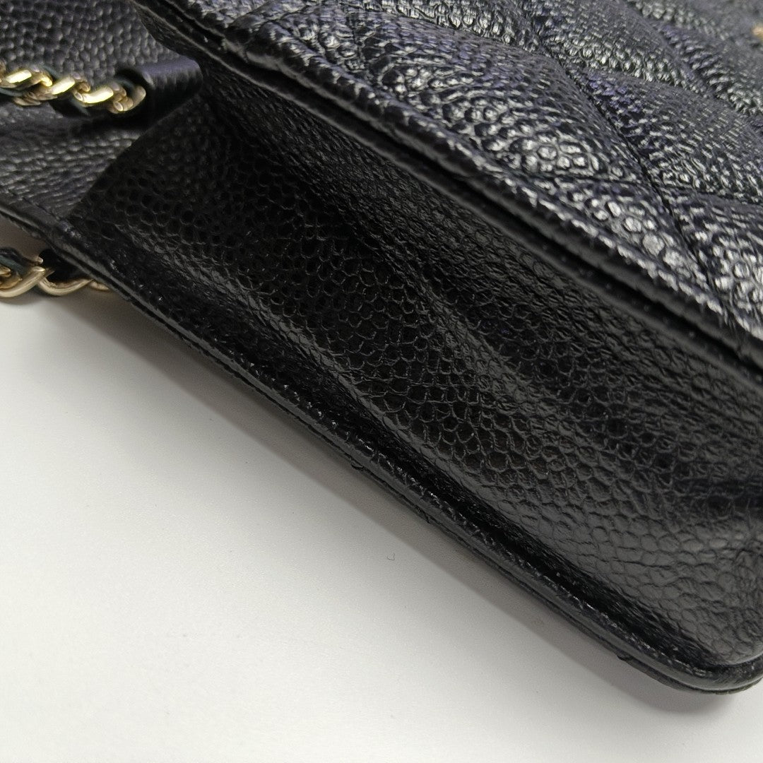 WOC Quilted Grained Calfskin Black