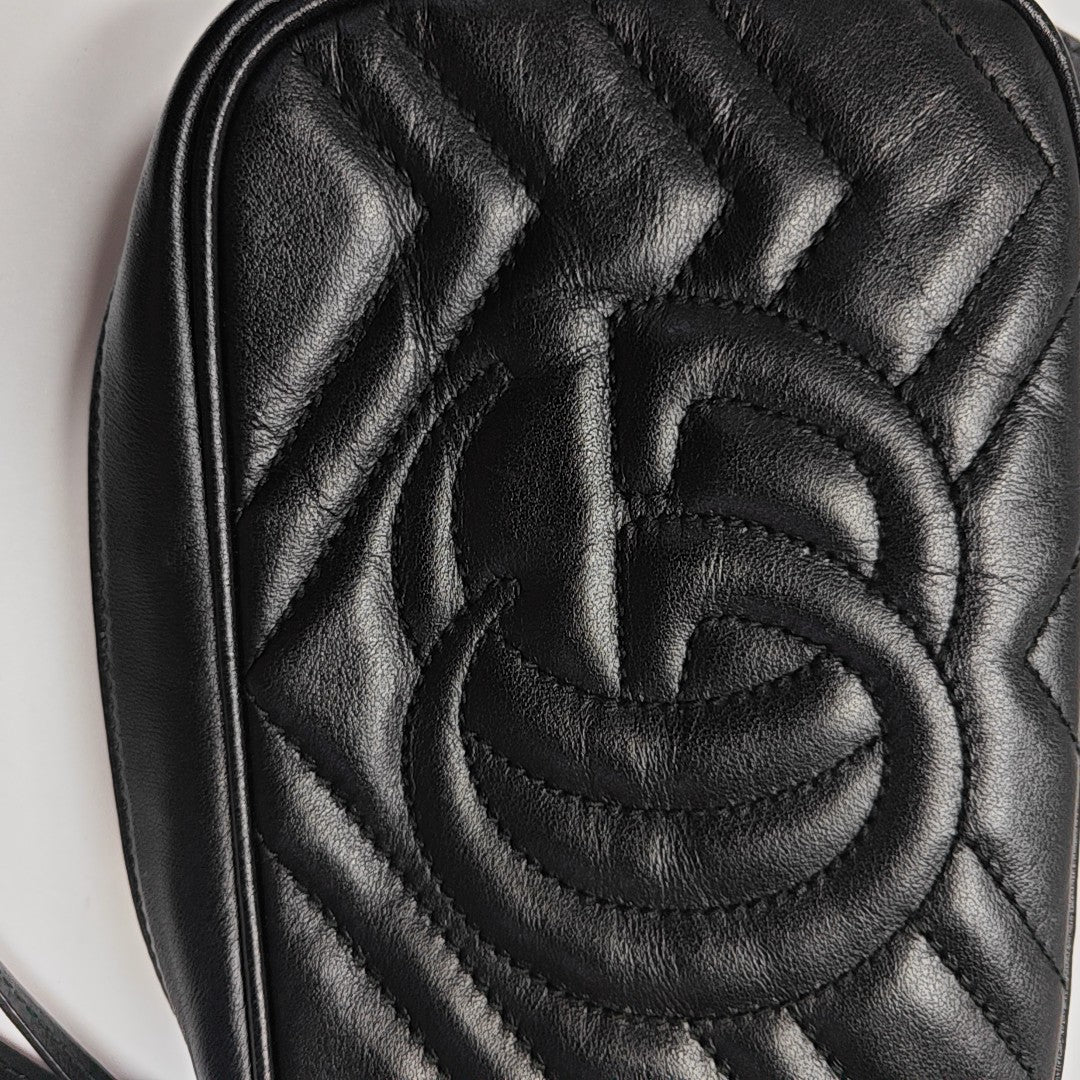 GG Marmont Mini Quilted Calfskin Black
