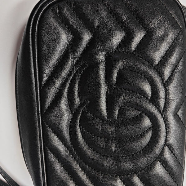 GG Marmont Mini Quilted Calfskin Black