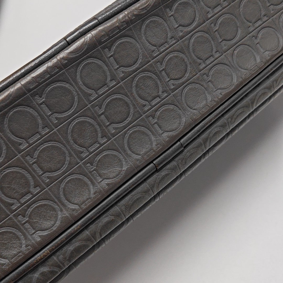 Calfskin Top Handle Bag Gray
