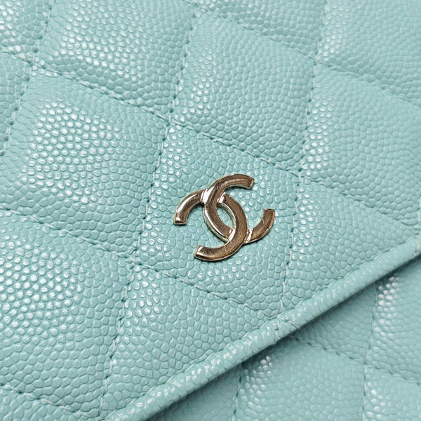 Quilted Grained Calfskin Blue