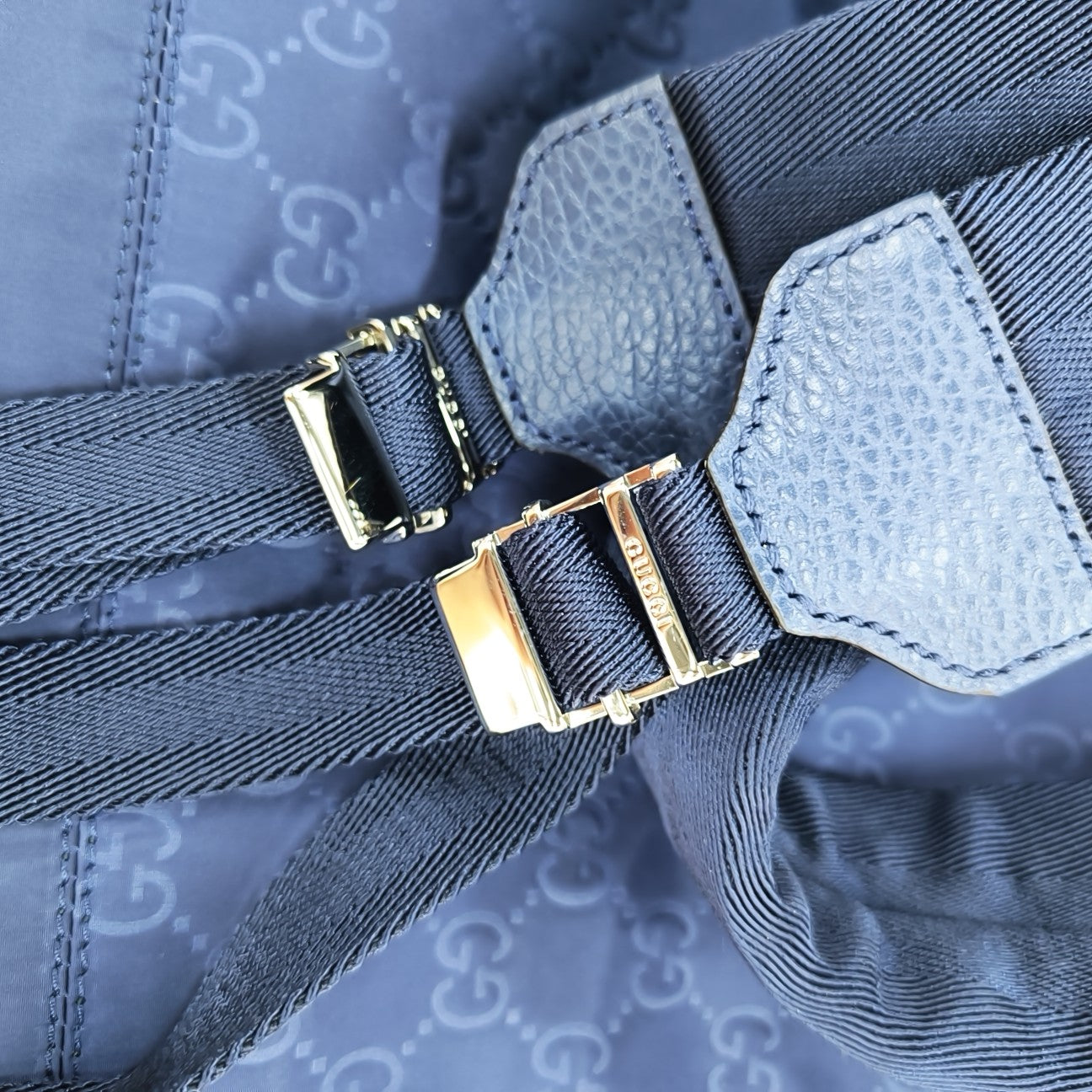 Monogram Nylon Backpack Blue