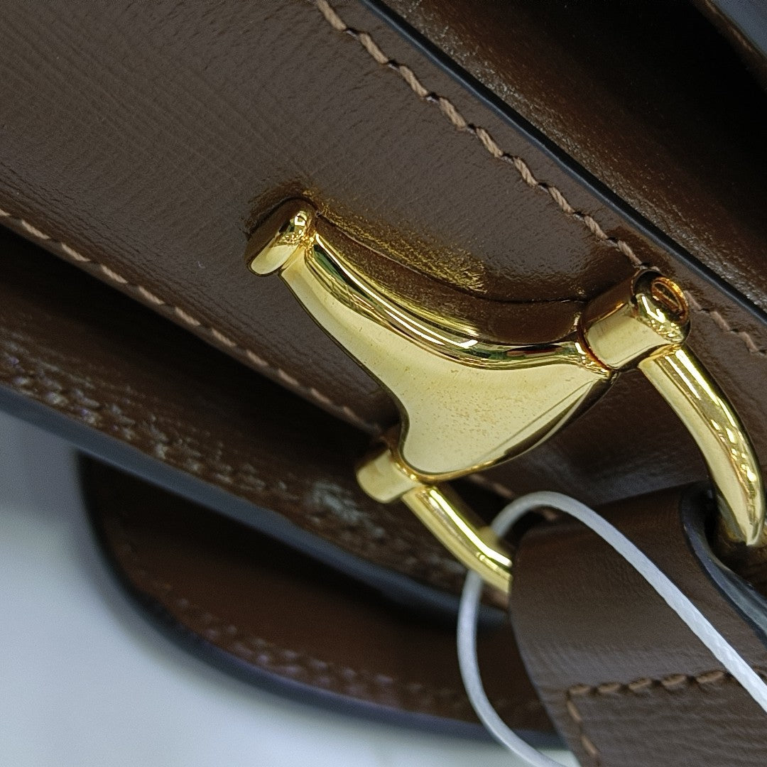 Horsebit 1955 Medium Monogram Coated Canvas Beige