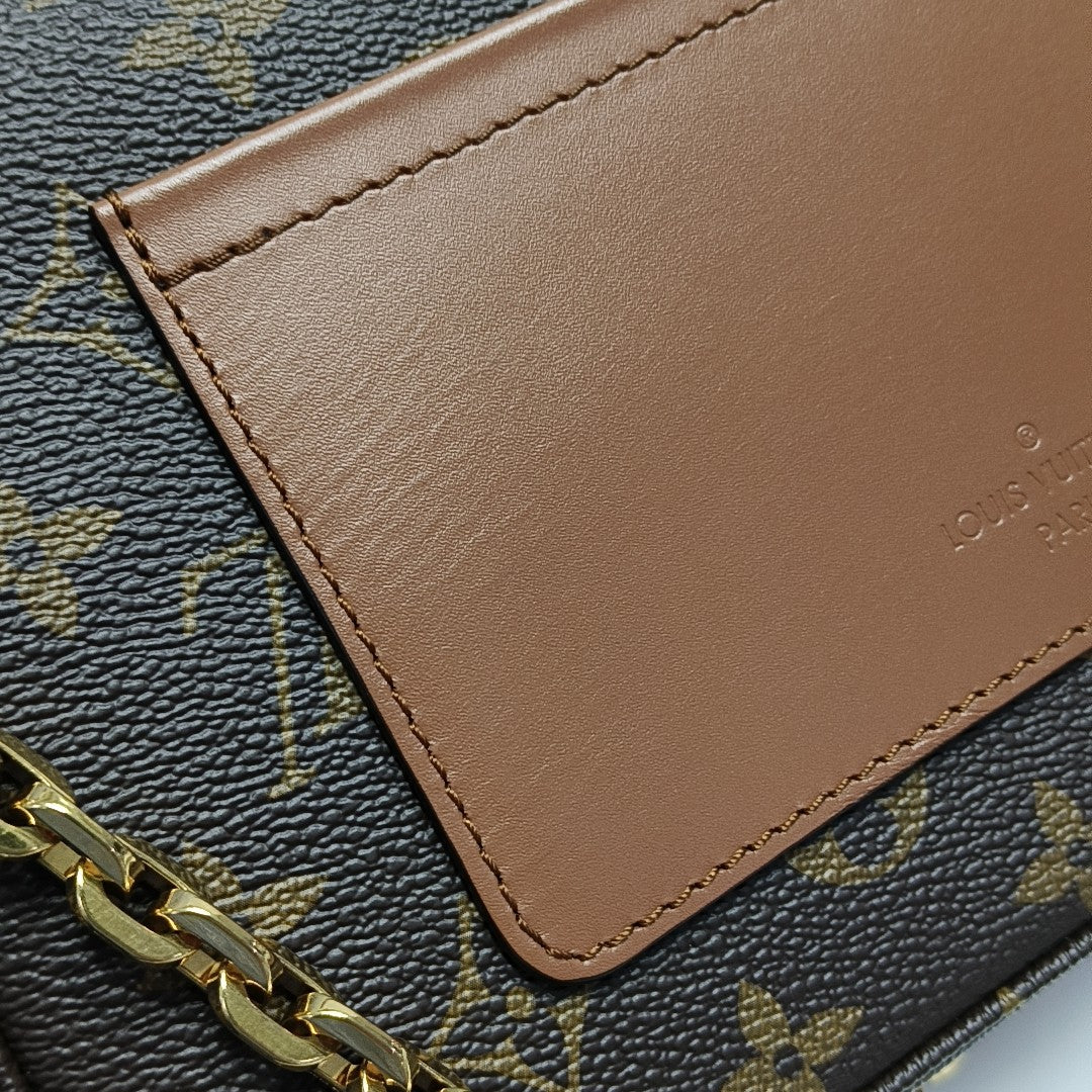 MARCEAU Monogram Coated Canvas Brown