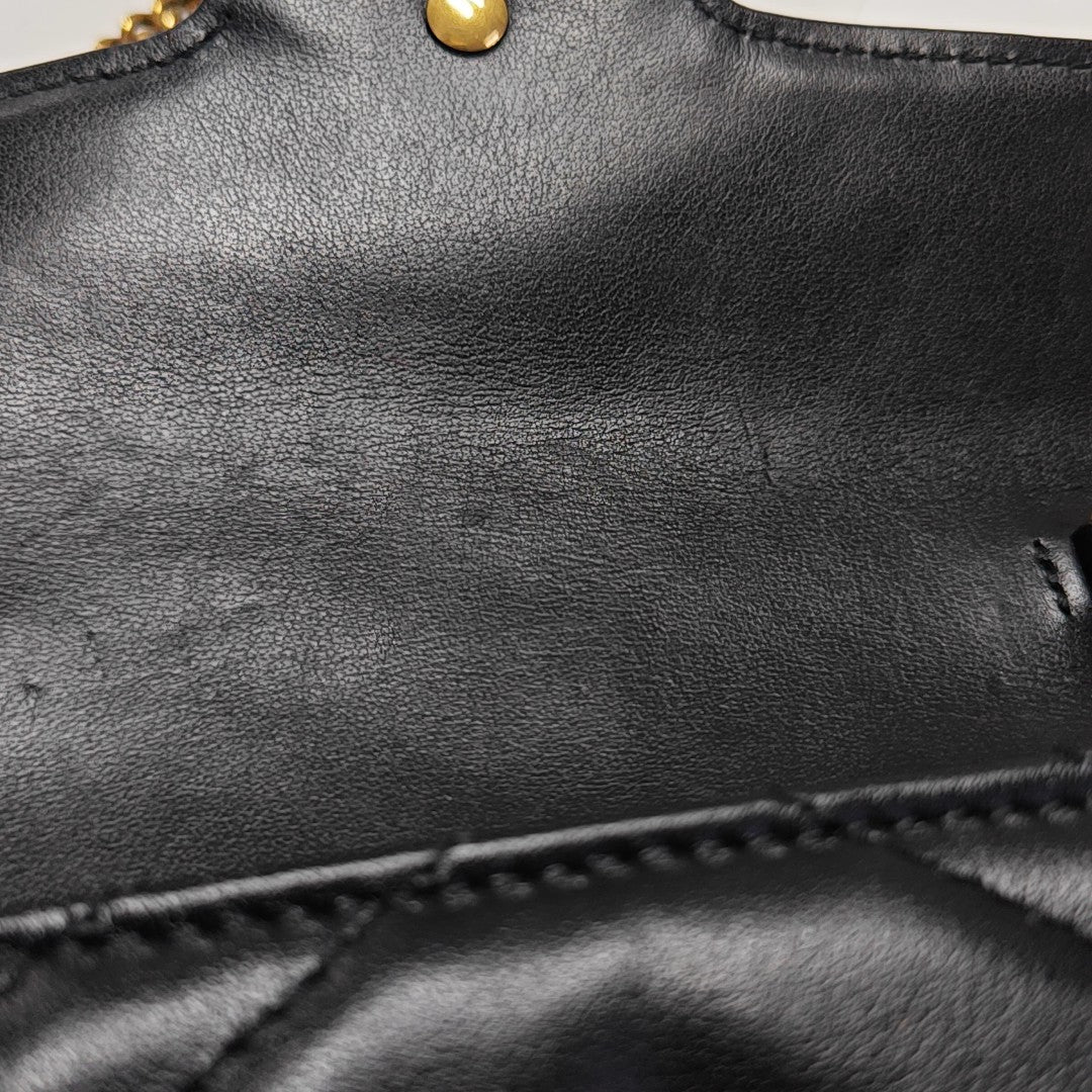 GG Marmont Mini Quilted Calfskin Black