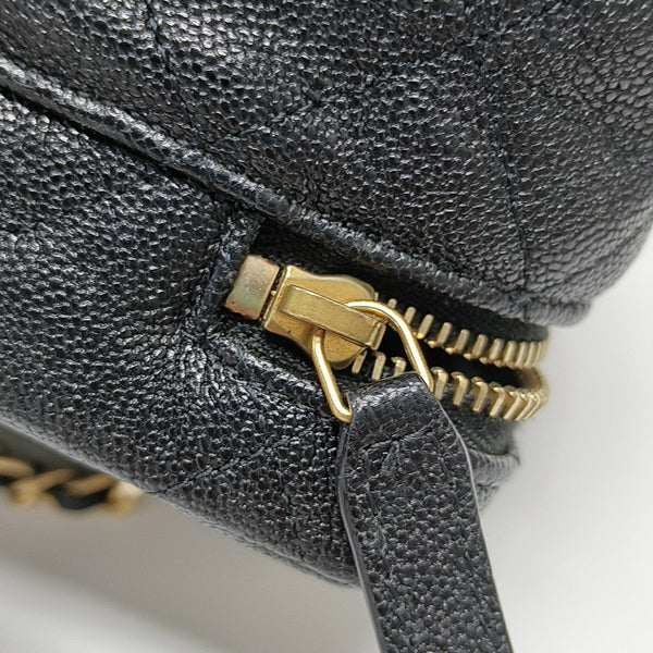 Quilted Grained Calfskin Small Black