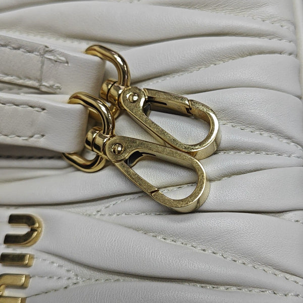 Arcadie Matelassé Mini Quilted Lambskin White