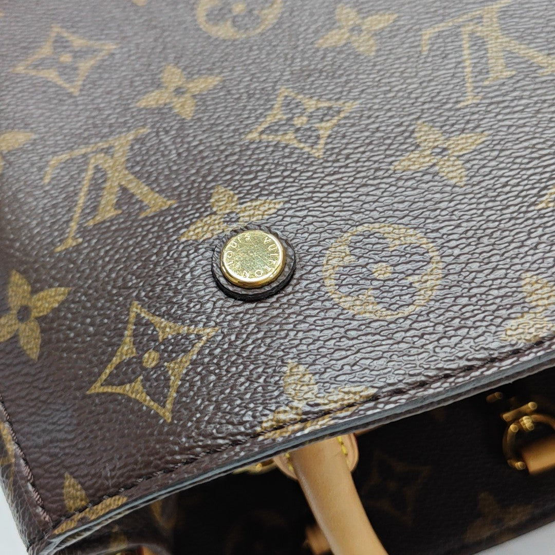 MONTAIGNE BB Monogram Coated Canvas Brown