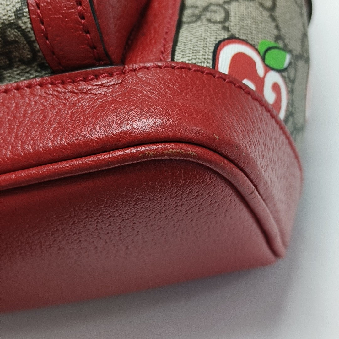GG Supreme Small Monogram Coated Canvas Beige
