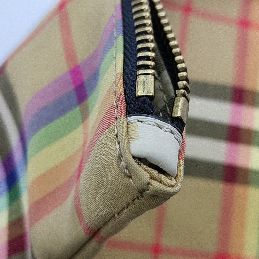 Coated Canvas Clutch Multicolor
