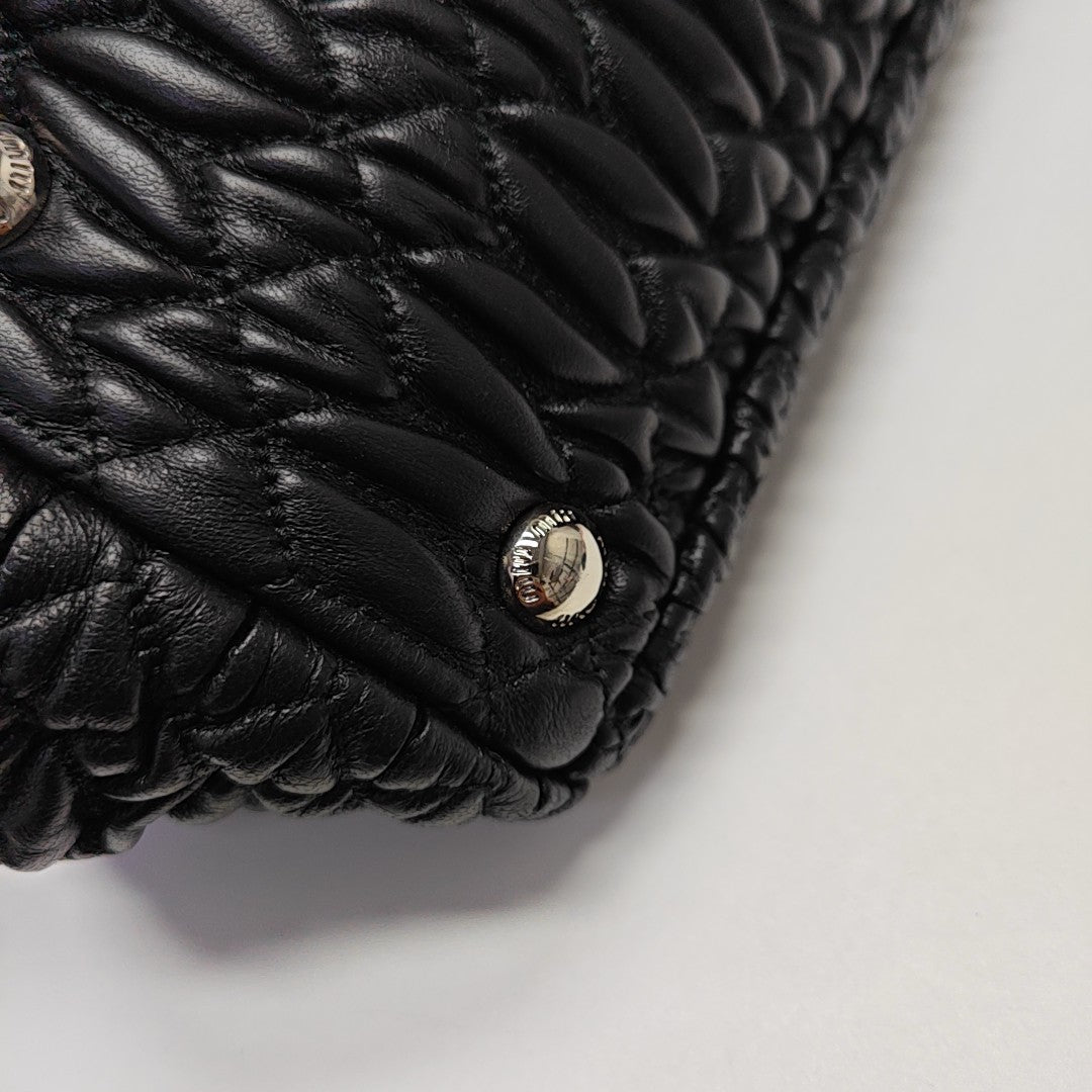 Lambskin Top Handle Bag Black