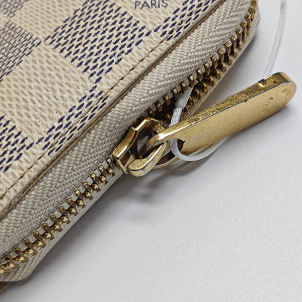 ZIPPY Damier Azur Coated Canvas White Wallet