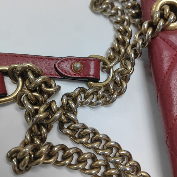 GG Marmont Medium Quilted Calfskin Red
