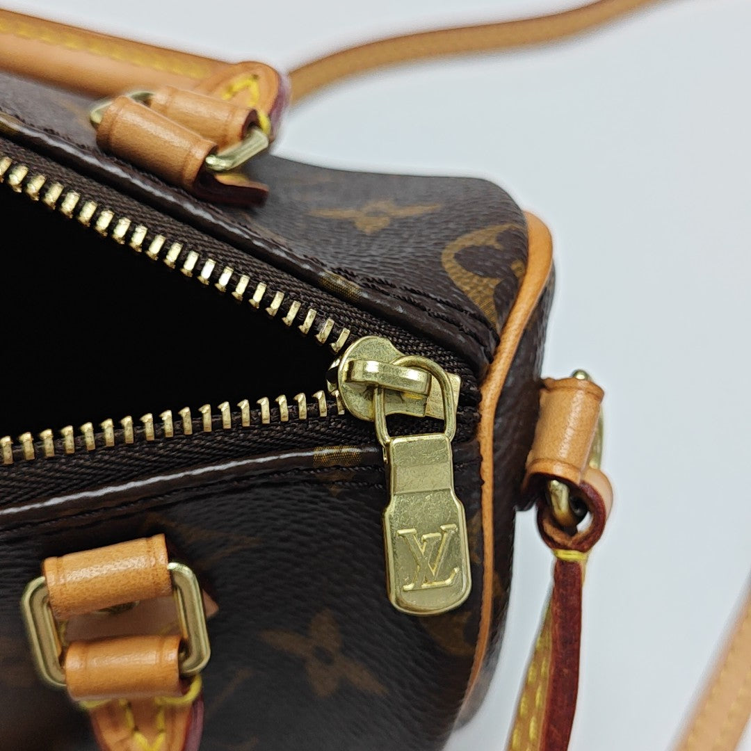 SPEEDY Nano Monogram Coated Canvas Brown