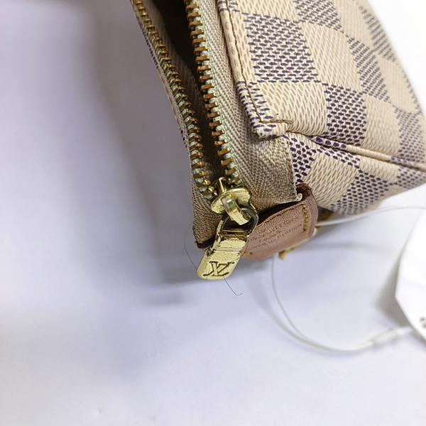 Authenticated pre-owned  ACCESSOIRES Mini Damier Azur Coated Canvas White - Top Handle Bag at Looply