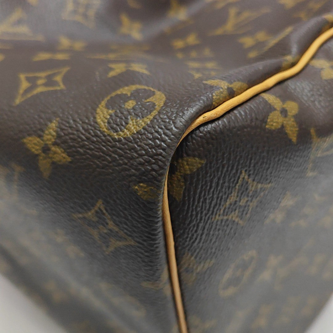 KEEPALL 50 Monogram Coated Canvas Brown