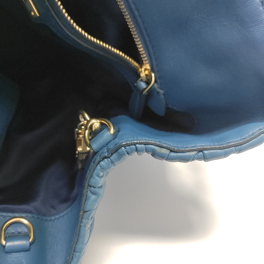 Quilted Lambskin Tote Bag Blue