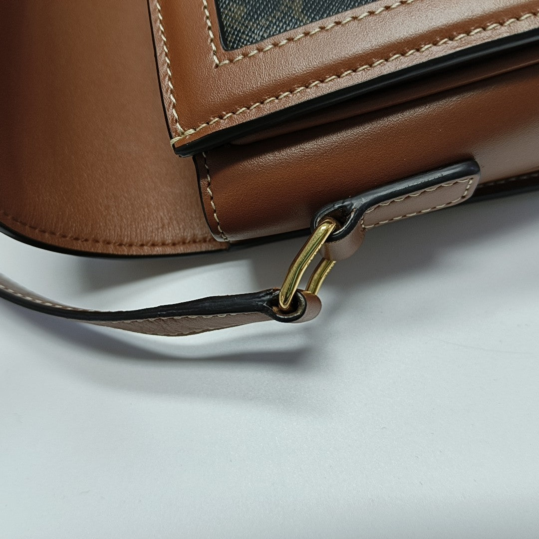 TRIOMPHE Small Coated Canvas Brown