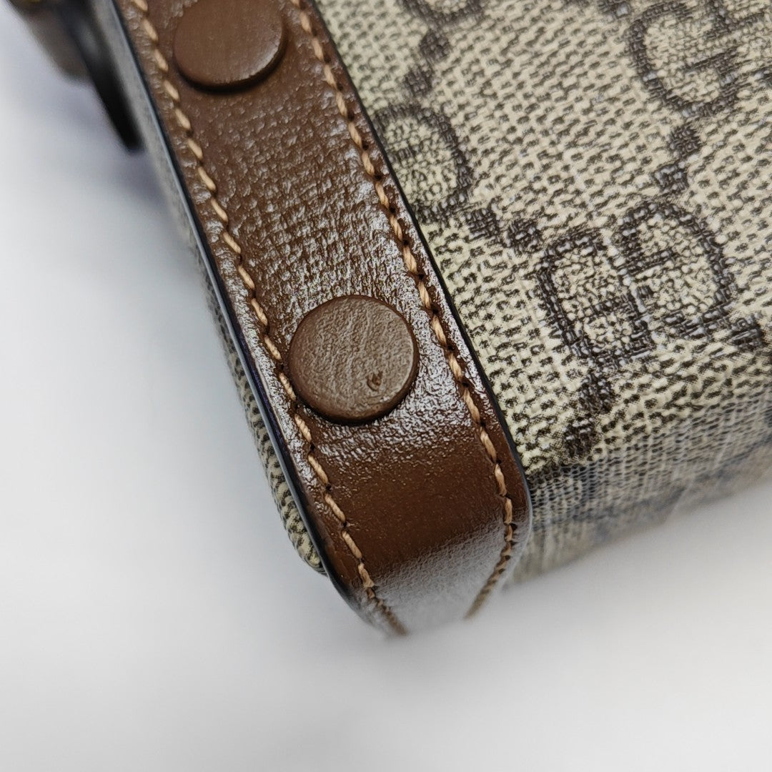 Horsebit 1955 Mini Monogram Coated Canvas Beige