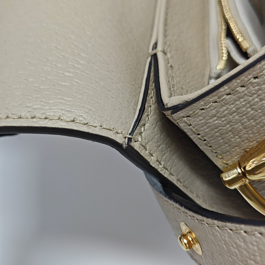 Horsebit 1955 Small Monogram Coated Canvas Beige