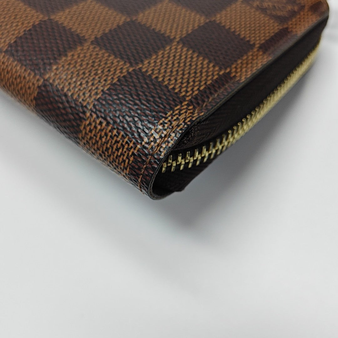 ZIPPY Damier Ebene Coated Canvas Brown Wallet