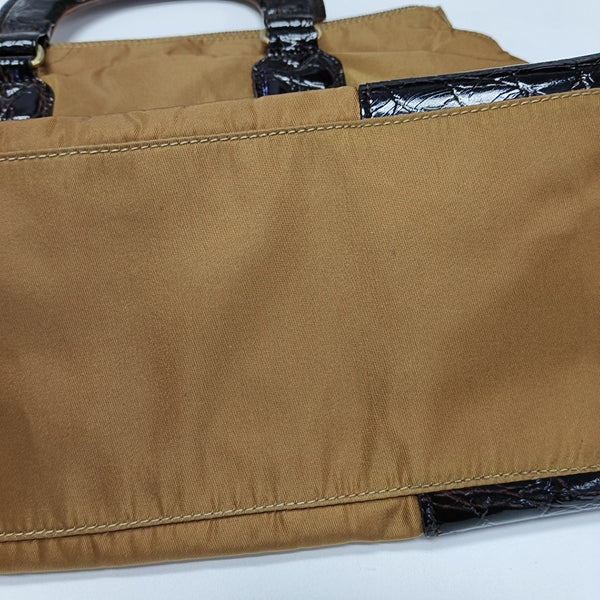 Nylon Tote Bag Brown