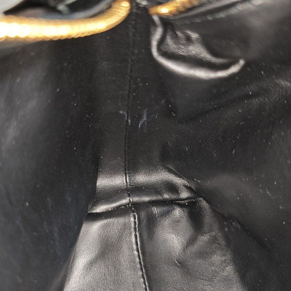 Calfskin Top Handle Bag Black