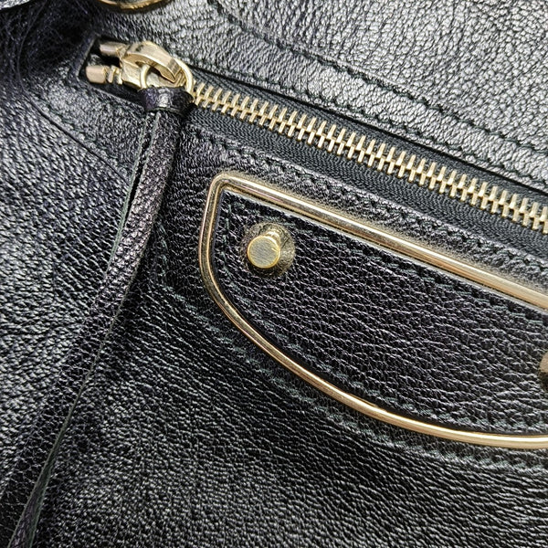 Classic Metallic Edge City Medium Lambskin Black