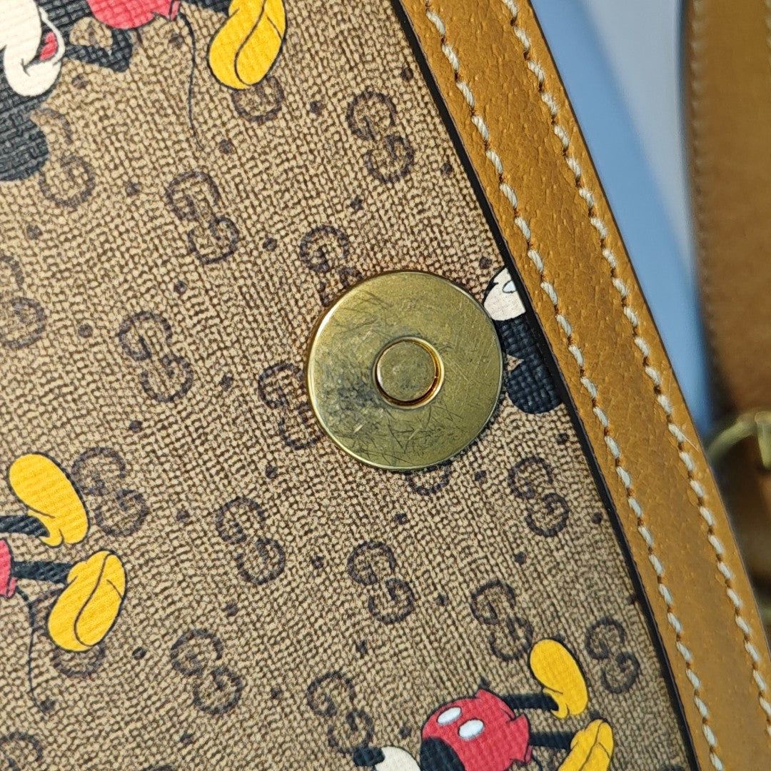 Disney X Gucci Small Monogram Coated Canvas Brown