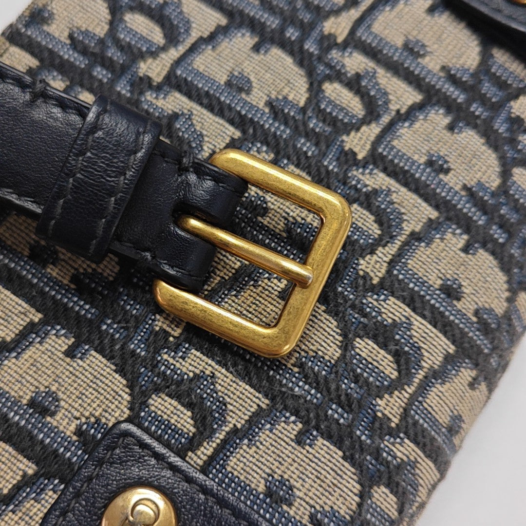 Saddle Mini Oblique Canvas Blue