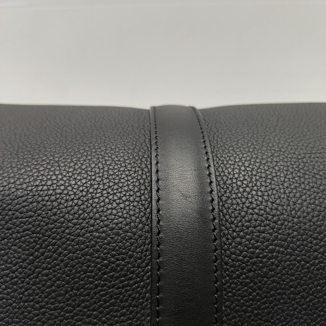 KEEPALL 55 Calfskin Black
