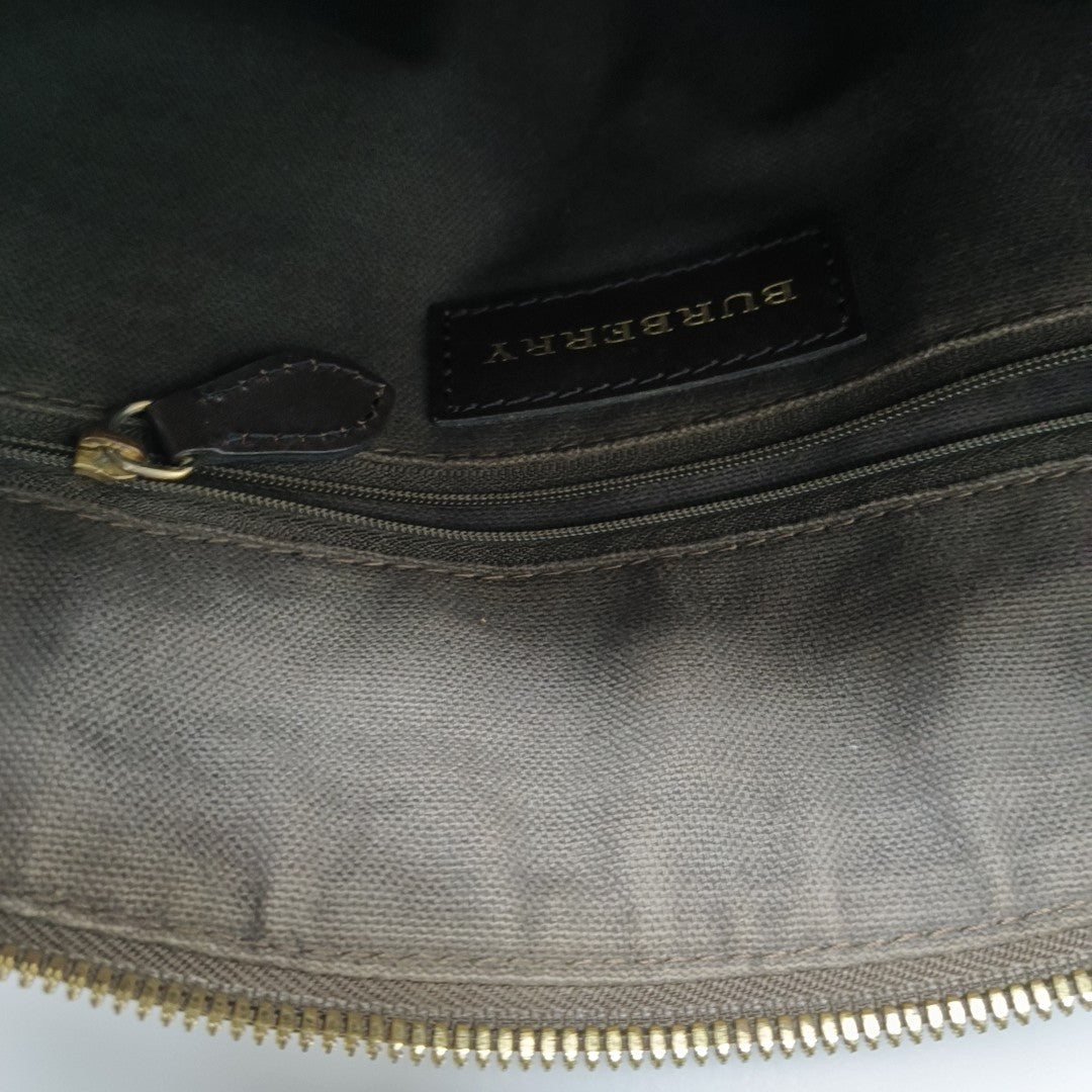 Coated Canvas Top Handle Bag Small Beige