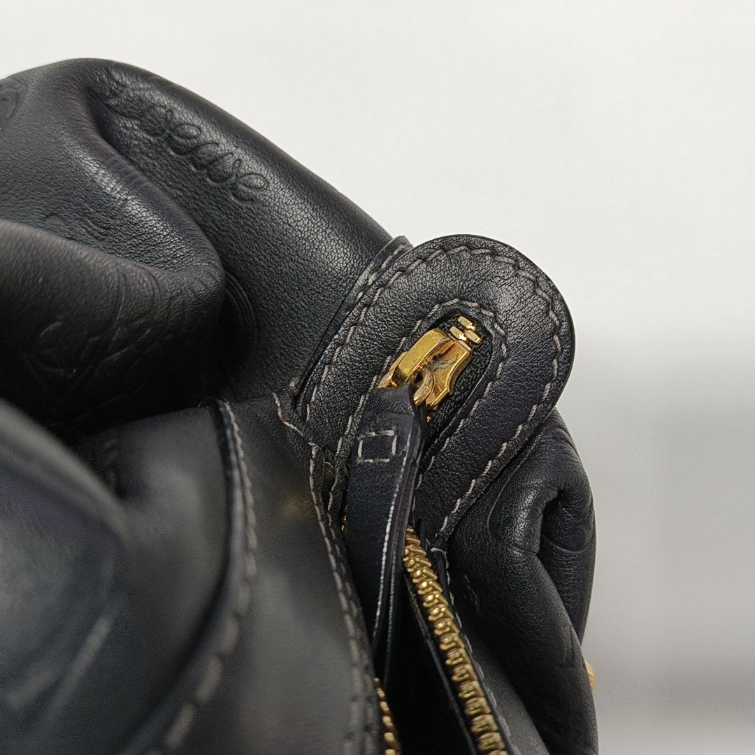 Calfskin Top Handle Bag Black