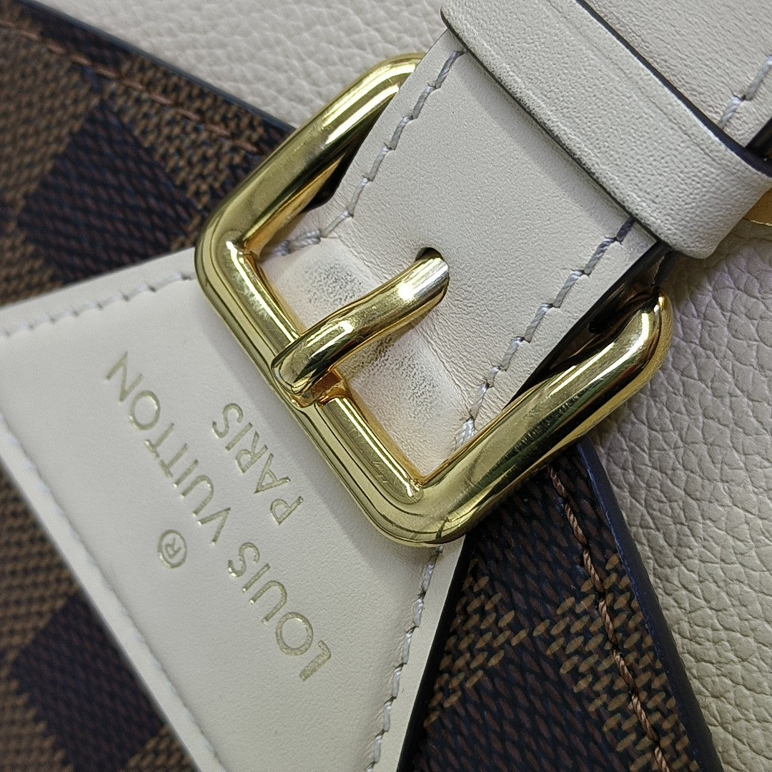 BEAUMARCHAIS Damier Ebene Coated Canvas Brown
